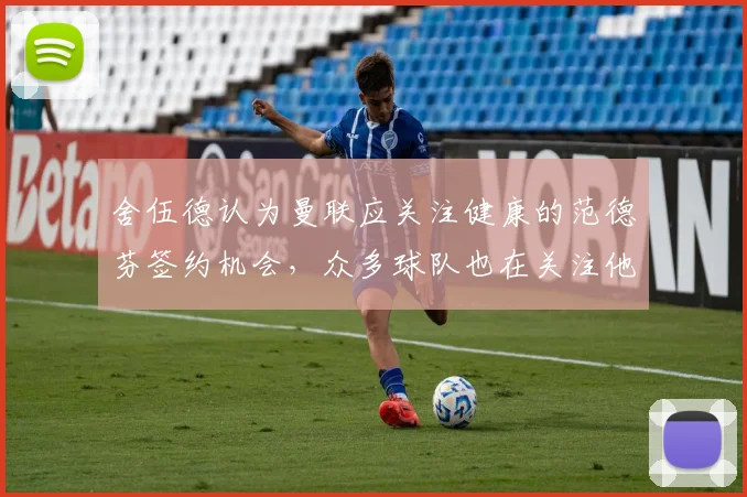 舍伍德认为曼联应关注健康的范德芬签约机会，众多球队也在关注他